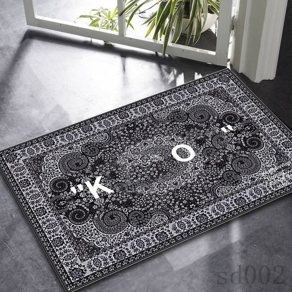 Mantener fuera del área alfombras y alfombras para dormitorio moda estética decoración de habitación grande flores de anacardo bienvenida alfombra de diseño antideslizante espesar muebles de lujo negro para el hogar S01