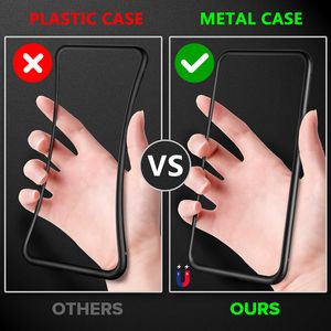 Keep Private Magnetic Privacy Metal Cases Cover pour IPhone 14PROMAX 14 13 12 11 ProMax XS Max XR X 7 8 14Plus Empêcher le Peep trempé pour 13PRO 12PRO Phone Case