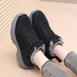 Gardez les chaussures Men 81 Walking Warm Fur Locs Femmes hivernales La peluche clair plateaux respirants noirs fiess baskets Soft Big Size 36-46 5