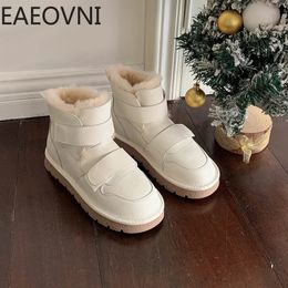 Houd warm 79 Snow Fur Boots Women Platform Flats Heel Shoes Ladies Comfort Waterdichte korte bota's Botines de Mujer 231018 355
