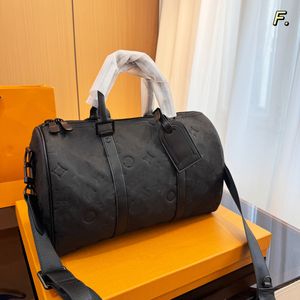 Keepall 35 Sac de voyage pour hommes de haute qualité Sac à bandoulière en cuir gaufré Monogr Sac à main à fleurs noires Sac à main de luxe pour hommes KEEPALL Sac à bandoulière M22765 M46655