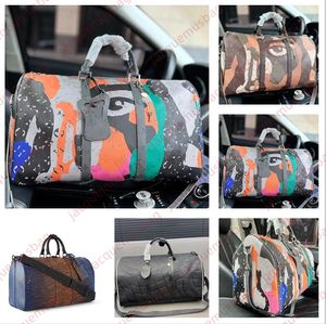 Keepall Bandouliere 50 Duffel Bag Retrato diseñador Equipaje bolsas de viaje hombres valise mujeres deportes al aire libre 5A Hombro bandolera bolso dhgate M23160 M46677 M23174