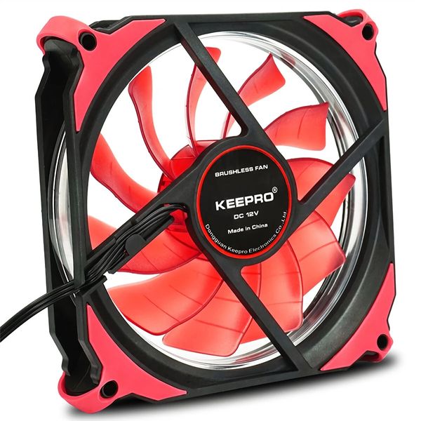 KEEPRO KK00 Ventilateur de refroidissement pour boîtier PC 12CM Ordinateur LED Lumière Radiateur lumineux Refroidisseur ultra silencieux - Blanc