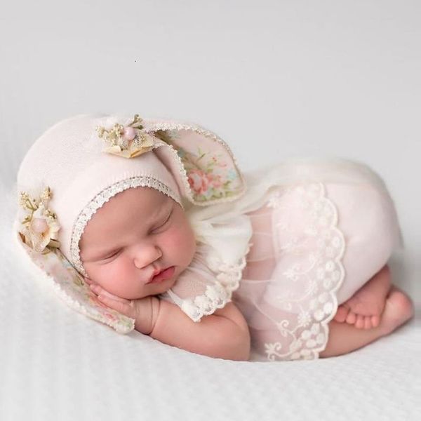 Souvenirs 3 pièces/ensemble doux bébé chapeau hauts pantalons vêtements né enfants photographie accessoires tenues nourrissons cadeaux de bain pour bébé filles 230720