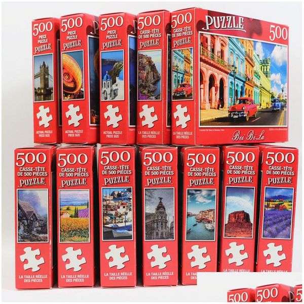 Souvenirs 500 pièces Puzzle divers modèles de paysage jouet éducatif pour enfants jeux pour enfants cadeau de noël 230801 livraison directe