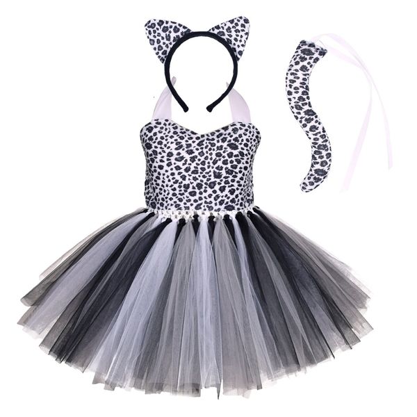 Recuerdos Animal Cosplay Disfraz de Halloween Vestido de leopardo negro para niños Cumpleaños Navidad 230726