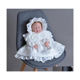 Souvenirs Bébé Fille Tenue P Ographie Props Crochet Né Tenues Vêtements Pour Bébés 036 Mois Vêtements Blanc Dentelle Princesse Robe De Mariage Dhsbw