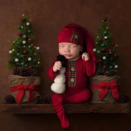 Aandenkens Baby Outfit geboren Pography Props Romper Jumpsuit Kerst Pography Kleding Studio Shoots Accessoires 231120
