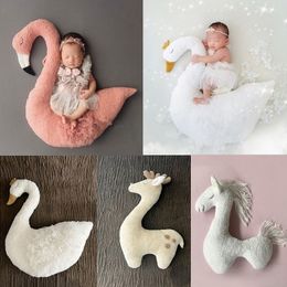 Souvenirs nés accessoires de photographie poupée cheval en peluche bébé Po Prop coussin Po Bebe Studio tapis de photographie 230526