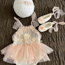 Keepsakes C9GB Baby Born Oraphy Props Girl Lace Princess Dress Outfit Romper P O Kledinghoofdbandschoenen Accessoires 230714