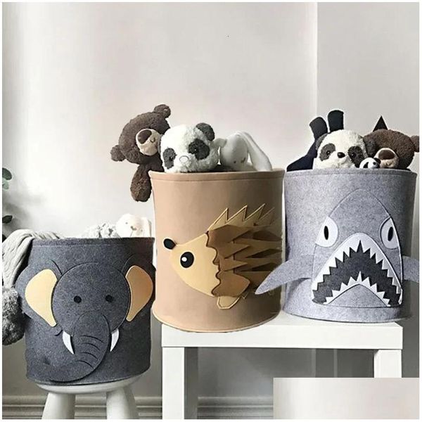 Souvenirs de dessin animé panier de rangement pliable bébé jouet seau vêtements et chaussures lavable sale maison conteneur 231207 livraison directe enfants Ma Otvy4