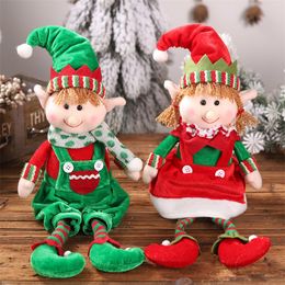 Keepsakes kerstdecoraties Plush Doll 48cm hangende been elf zittende poppen ornament Children's Gift Nieuwjaars ornamenten 2640 E3