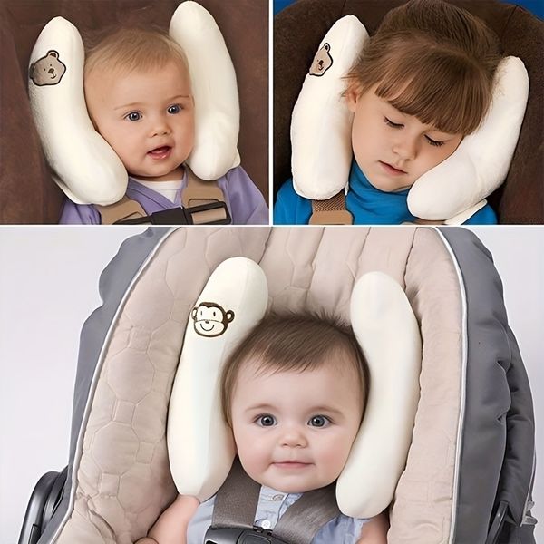 Recuerdos Cochecito infantil Almohada para el cuello Asiento de plátano Protector de cabeza Bebé Soporte para dormir Flor de dibujos animados 231204