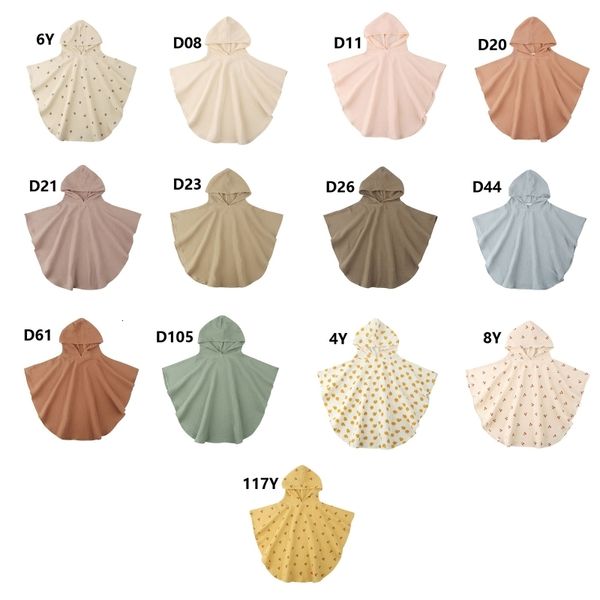 Souvenirs Doux Coton Bébé Serviette À Capuche Bain pour Garçons Filles Peignoir Vêtements De Nuit Vêtements Pour Enfants FloralSolid Couleur Infant Ponchos 230601