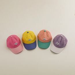 Souvenirs Topi Bisbol Modis untuk Bayi Anak Surya Luar Ruangan Warna Kontras Dapat Disesuaikan Katun Lembut Laki laki Perempuan Pelindung 230516