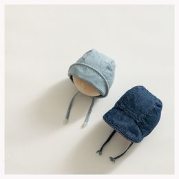 Souvenirs Topi Jaring Denim Baru Lapangan Anak Musim Semi Gugur untuk Perempuan Laki laki Beanie Bayi Dapat Disesuaikan Gaya Corée 0 6 Tahun 230516