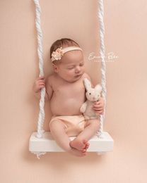 Keepsakes houten swing geboren Posing Prop natuurlijk speelgoed vintage swing rainbow macrame boho kinderpography shootsession poseren hulp 230504