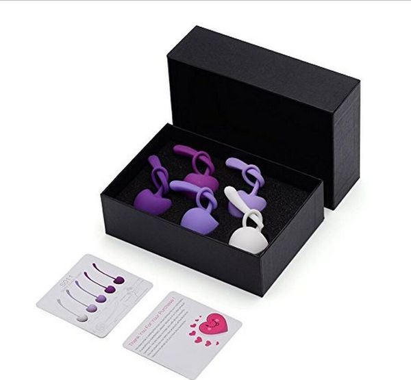 Kegel Balls Vibrateur Exercice Balle Vaginale Serrer Aide Amour Geisha Ben Wa Balls Pour Femme 5pcs / set Progressive Silicone Sex Toys Y19070302