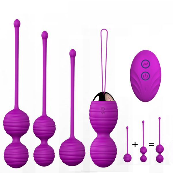 Kegel Balls Vibrador Huevo vibrante Juguetes sexy para mujer Control remoto Ejercicio apretado Ben Wa Geisha Muscle Shrink Juguete femenino Artículos de belleza