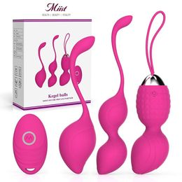 Kegel simulator grnulos vaginale siliconen mdico vibrador ovo sem fio sexyo bolas exerccios clit massageador g ponto amor