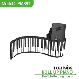 Kehuixing 88 toetsen kinderhandrolpiano PM88T met luidspreker Lithiumbatterij Beginners elektronische pianomuziek Muziekinstrumenten USB-toetsenbord