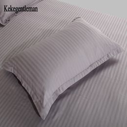 Kekegentleman 2 pcs/lot taie d'oreiller 48*74cm, taie d'oreiller 100% coton à rayures, taie d'oreiller de couleur unie Y200104