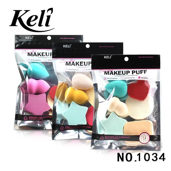 Keli maquillage beauté éponge bouffée et mélangeur de maquillage avec prix abordable keli 6pc éponge ensemble NO.1034