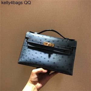 Kelis High End Quality Autruch En cuir Sacs réels avec Blue1otv