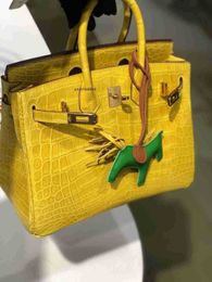 Kellyity Bag Designers sacs à main Birkinbag Women Bags Automne 2024 New Nile Crocodile Handbag 25cm Fashion Higquality Women's Bag Grand capacité AYW