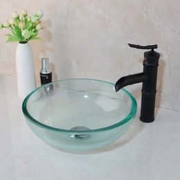 Kemaidi 4 color Washbasin Glass Laving Basin Fregadero de lavabo de lavabo marrón Combine el grifo de grifo de grifo