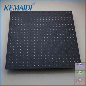 KEMAIDI Noir LED Carré Pluie En Acier Inoxydable Pommeau De Douche 8 ~ 20 Pouces Ultra-Mince Choix Salle De Bains Mur Plafond Monté H1209