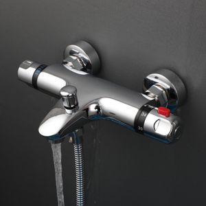 KEMAIDI thermostatische badkamer douchekraan wand gemonteerd badkuip badbad met koude water mixer constante temperatuur mengen voor bad