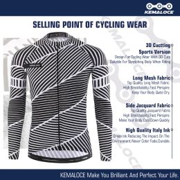 Kemaloce herfst volledige mouwen fietstruiens slijtage zomer heren fiets shirts goedkoop snel droge fiets jersey sport lang fietsen shirt