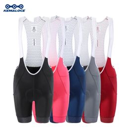 Kemaloce Cycling Bib Shorts Zwart Blue Red Female Gel Paded Reflective Biker Women Knicker met 2 zakken 240422