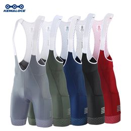 Kemaloce ciclismo pantalones cortos con bolsillos laterales Man azul gris rojo gel almohadilla de gel de alta calidad Pantalones de bicicleta comprimidos 240408