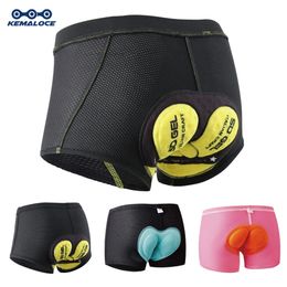 Kemaloce Cycling Shorts 5d Gel Pads Underwear Pro Absroping Underpant Bicycle Black Bike 240506