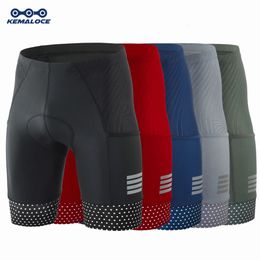 Kemaloce Cycling Shorts hommes vierge noir gris rouge Gel Pad Summer Biscus de vélo de route Route Route Reflective Bicycle Knicker240417