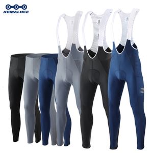 KEMALOCE pantalones de ciclismo para hombre verano otoño secado rápido azul/negro/gris almohadilla de Gel pantalones con pechera para bicicleta medias largas transpirables de alta gama 240104