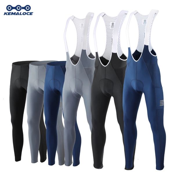 KEMALOCE hommes pantalons de cyclisme été automne séchage rapide BlueBlackGrey Gel Pad vtt vélo bavoir pantalon haut de gamme respirant longs collants 240318