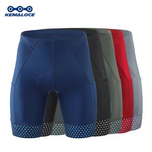 Kemaloce Mens Cycling Shorts 5d gel rembourré vert bleu pantalon de circulation avec poches latérales shopping mtb shorts de vélo de vélo 240520