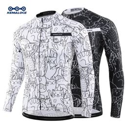 KEMALOCE – maillot de cyclisme blanc pour hommes, chemise d'équipe de vélo vtt, à manches longues, vêtements de vélo d'été Premium, 220614