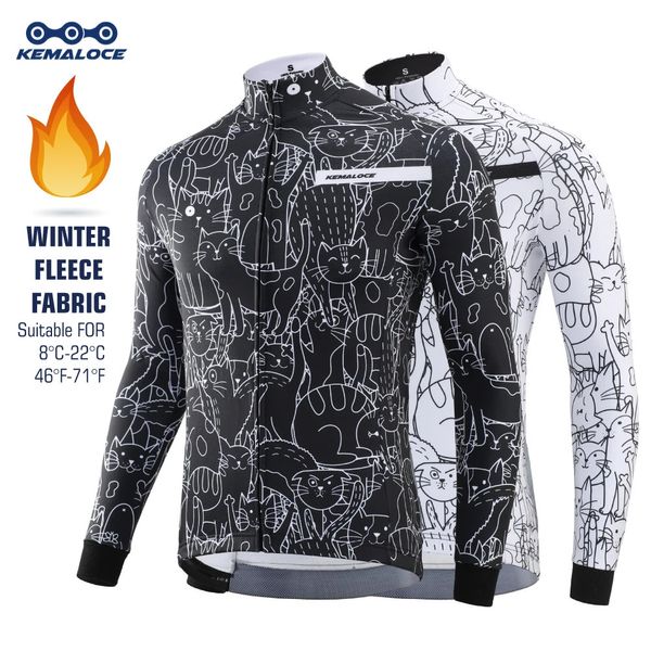 Kemaloce Winter Cycling Jackets Men Fleece mangas largas bicicleta de gama alta tela térmica tela térmica mtb ropa de bicicleta 231227