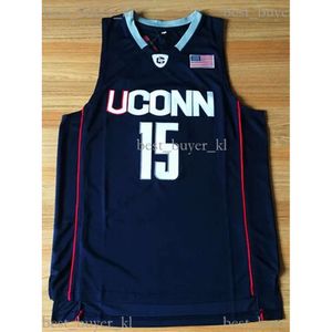 Kemba Walker Jersey #15 UConn Huskies Stitched Hot Basketball Jersey S-XXL Navy Blue White Envío gratis 795