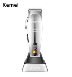 Kemei 12480 Professional Master Barber Shop Hair Clipper Inalfless Lithium Ion Ajuste de corte Máquina de corte de cortesía 2203129774930