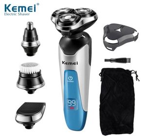 Kemei 3D Razor électrique 4 en 1 hommes raser la machine à nez Trimmer rechargeable de barbe flottante étanche 100240V2379017