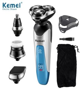 Kemei 3D elektrisch scheerapparaat 4 in 1 mannen scheren machine neustrimmer oplaadbare drijvende baard scheerapparaat waterdicht 100240V7764463