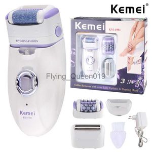 Kemei 3in1 épilateur électrique pour femmes rasoir jambe corps épilation visage dame bikini tondeuse épilateur pour visage rechargeable HKD230825
