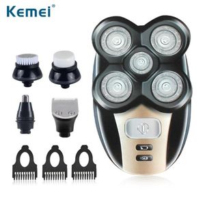 Kemei 5 in 1 elektrisch scheerschoen 5 meskoppen elektrische scheerbare oplaadbare scheermessen multifunctionele mannen face care wasable299f7936599