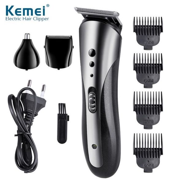 Kemei marque 3 en 1 tondeuses à cheveux électriques tondeuses nez tondeuse à barbe rasoir Pro Machine de découpe de cheveux avec 4 peignes KM-1407