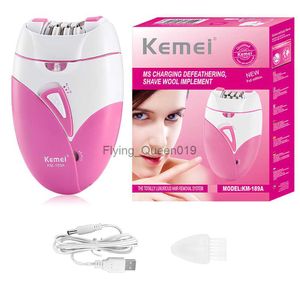 Kemei Elektrische Vrouwelijke Epilator Voor Vrouwen Facial Full Body Hair Remover Bikini Oksels Ontharing Benen Oplaadbaar HKD230825